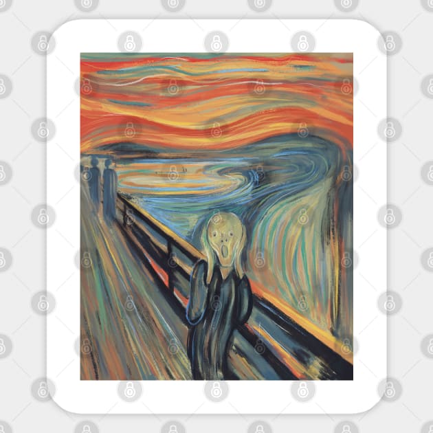 The Scream Expressionist Inspired Emotional Figure Illustration Sticker by denizko